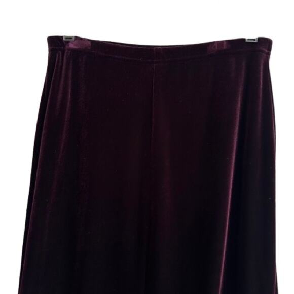 Tadashi Vintage Maxi Skirt Plum Velvet Side Slits Dressy Formal USA Medium NEW - Picture 5 of 12